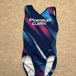 Erin Blue And Pink Sportsplex Classic Gymnastics Leotard Child Medium